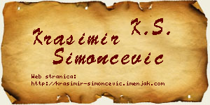 Krasimir Simončević vizit kartica
